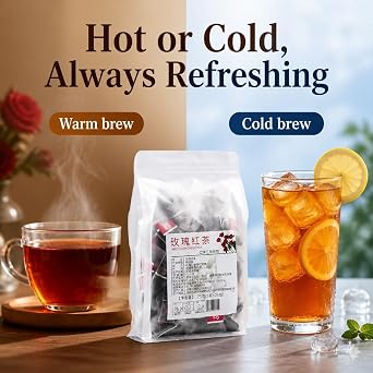Rose Black Tea Blend - 25 Triangular Bags, 75g | Balanced Flavor, Portable(2pcs)