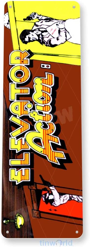 Tinworld Tin Sign: Elevator Action Arcade Game Room Marquee Metal Decor Retro Console B028 image 3