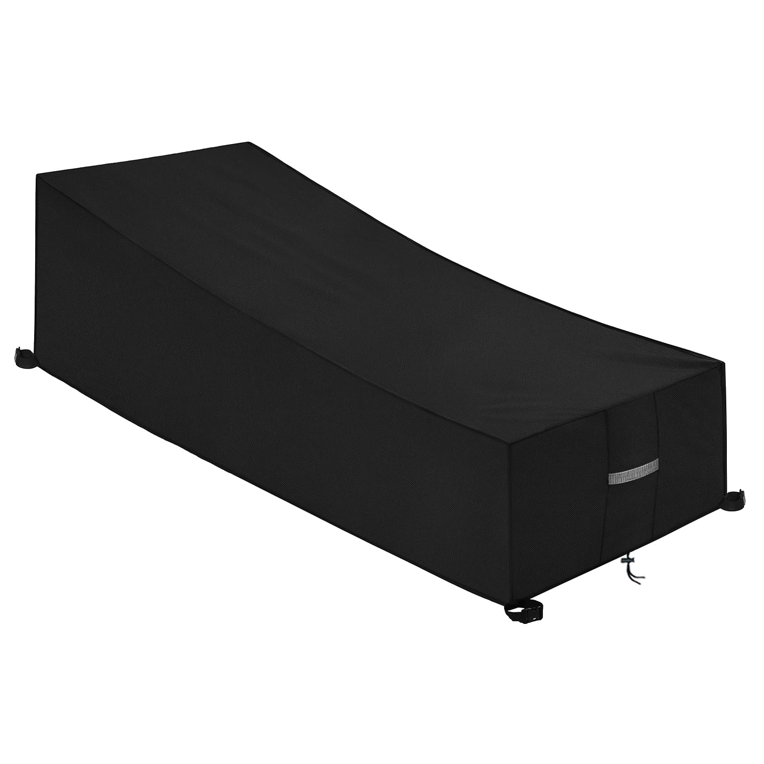 Dokon Garden Sunbed Cover, Waterproof Breathable Oxford Fabric Outdoor Sun Lounger Cover (200x75x40/70cm) Black