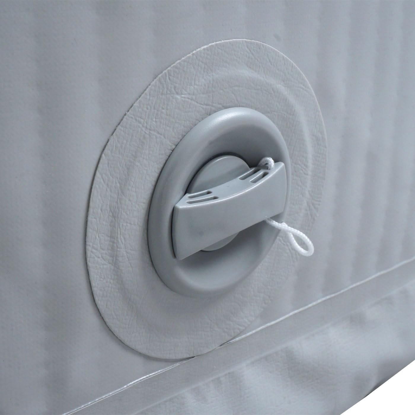 Mendler Whirlpool HWC-N97, Ersatz-Pool 5 Personen, In-/Outdoor aufblasbar Dropstitch-Gewebe, rund Ø180cm grau-weiß