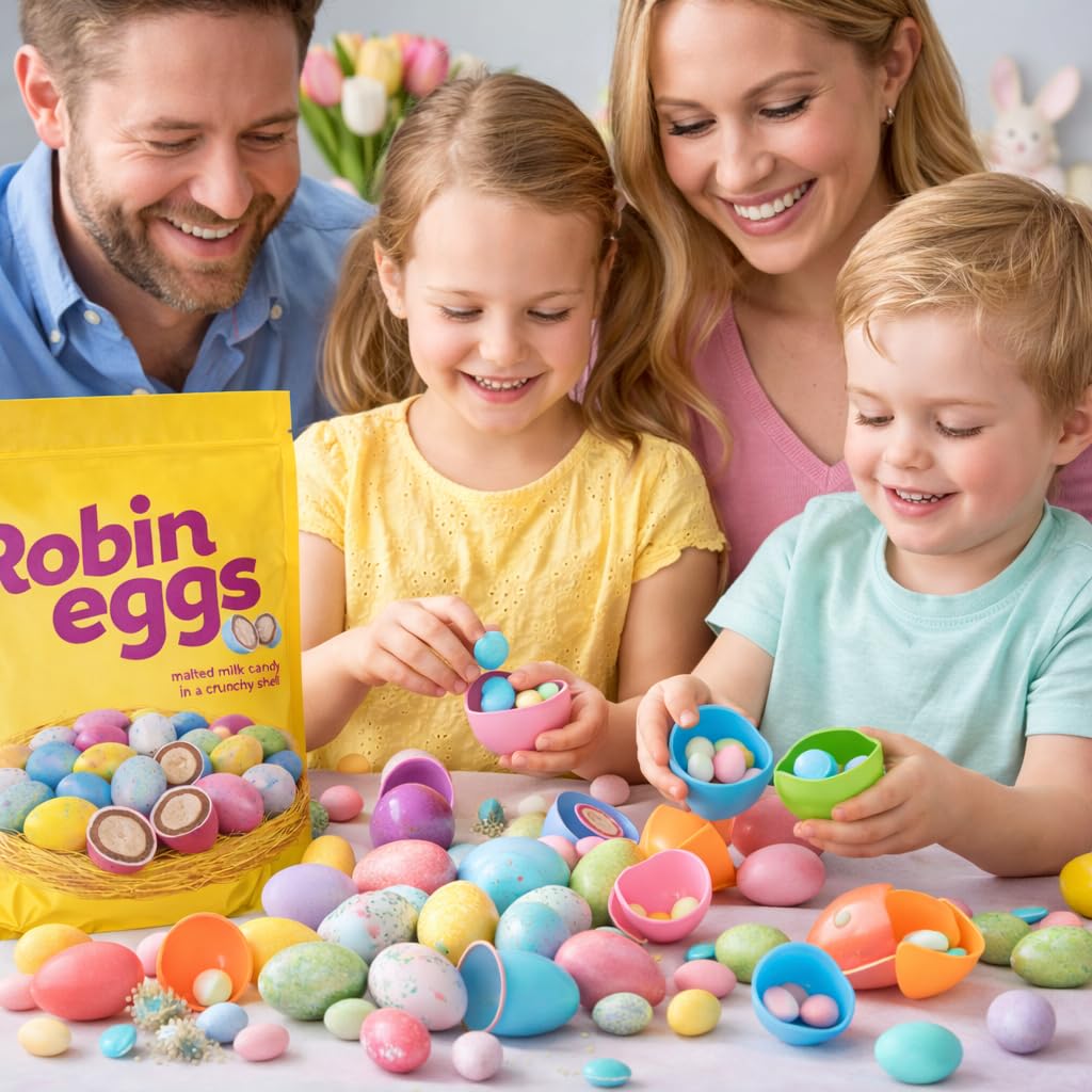 Robin Eggs Malted Milk Chocolate Candy 43 oz Big Bulk Bag | Pastel Speckled Chocolate Eggs with Crunchy Shell | Easter Egg Hunt Basket Stuffer Filler Spring Party Favor Treat Gift Pack