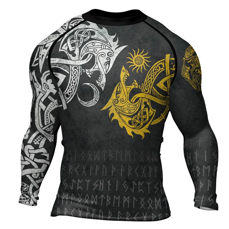 Viking Rash Guard Long Sleeve for Men Baselayer Skin Performance Fit Shirts for MMA BJJ Jiu Jitsu Work Out2