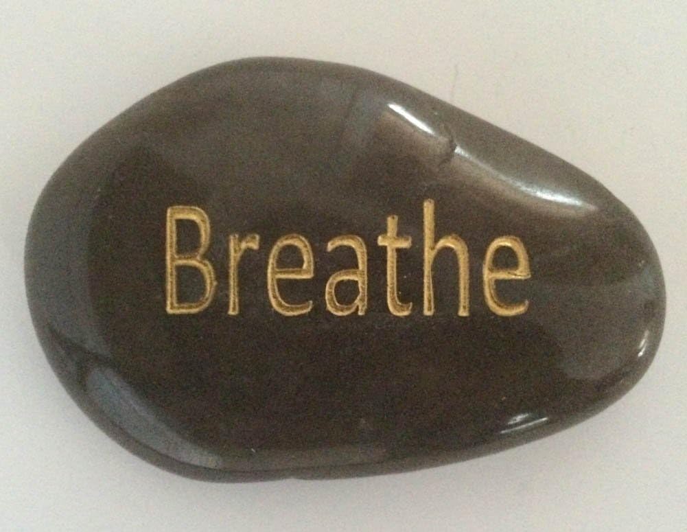 Breathe Engraved Inspirational Stones Keepsakes Or Gifts To Family & Friends (New Words)