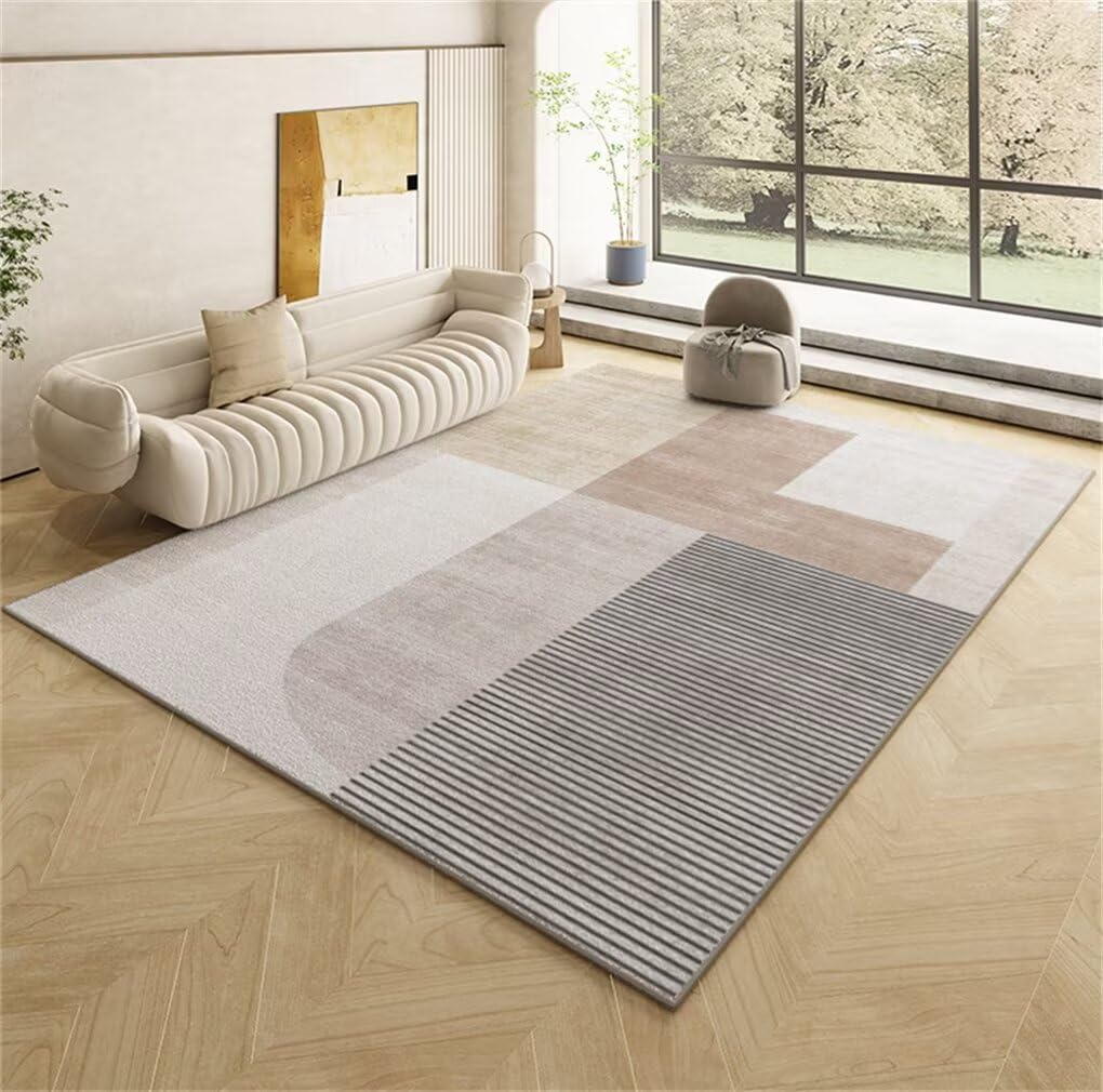 Tapis lavable en machine résistant aux taches pour salon moderne