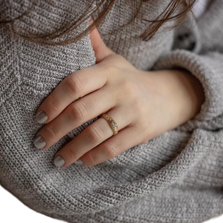 Natural Cubic Zircon Ring, CZ Gemstone Ring, Till Death Band Ring, April Birthstone, Single Stone Ring, Womens Ring, Gold Micron Plated Ring, 925 Sterling Silver, Promise Band Ring, Gift For Her,3