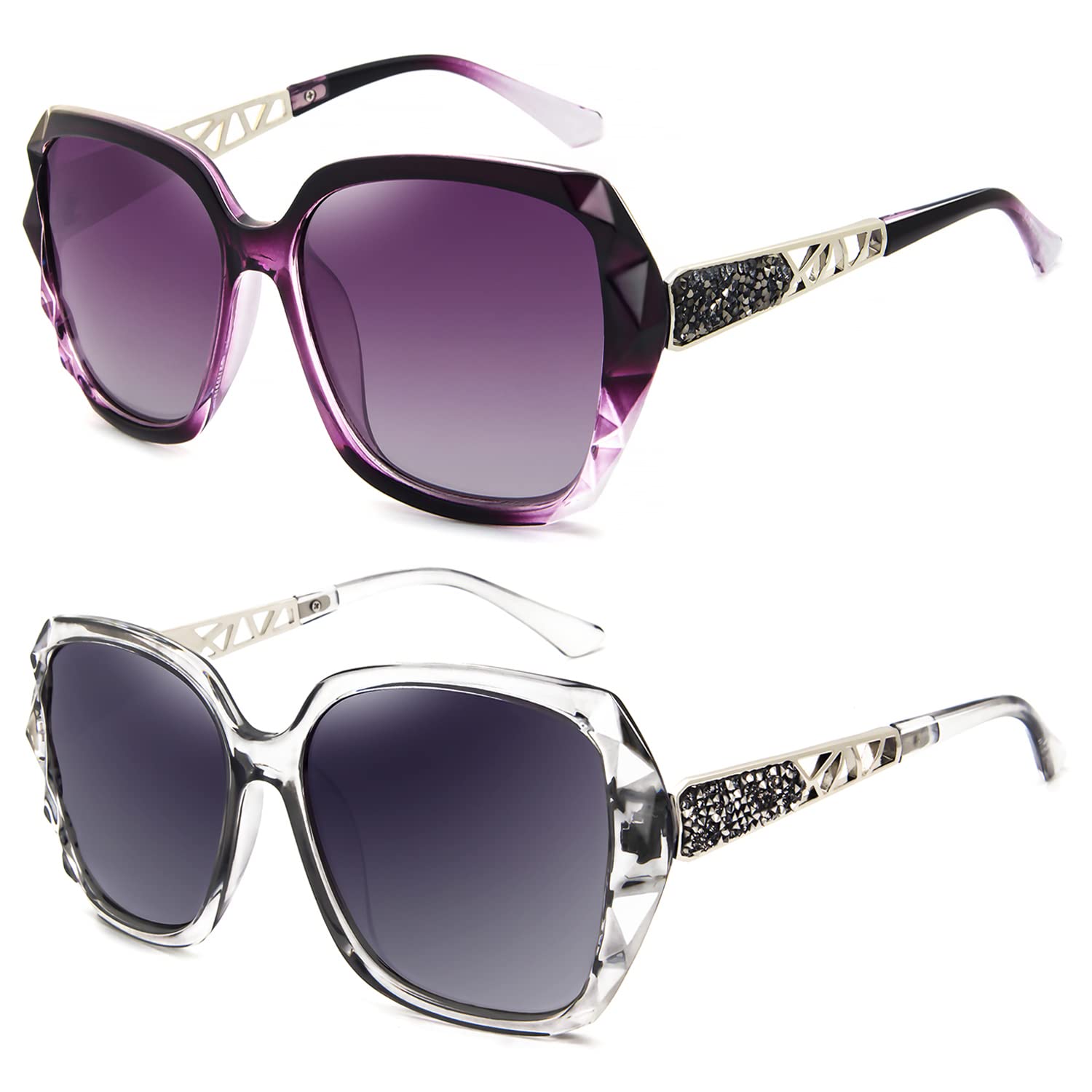 LECKIRUT Mujer Sombras Grande Clásico Polarizadas Gafas de Sol 100% UV Protección Gafas Protectoras