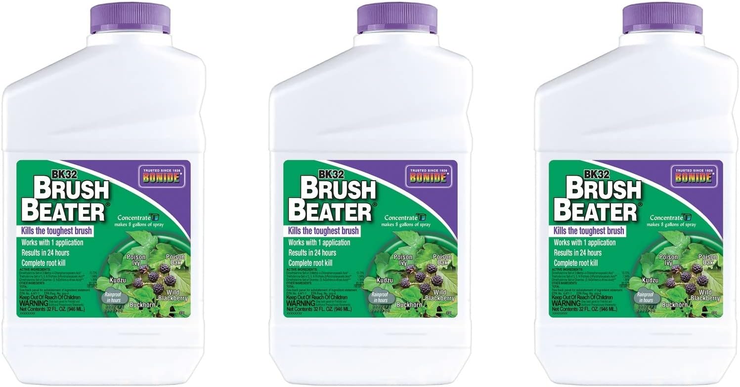 Bonide Poison Products 331 Concentrate Brush Weed Killer, 32-Ounce, Pack of 3