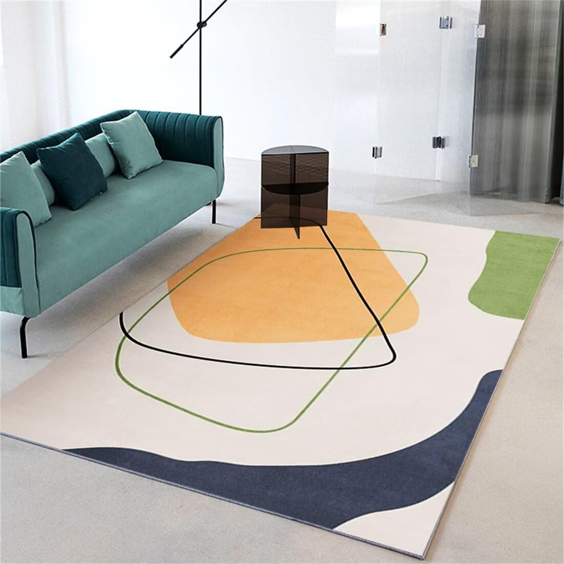 Beau tapis beige 60x120cm au design moderne et finitions soignées