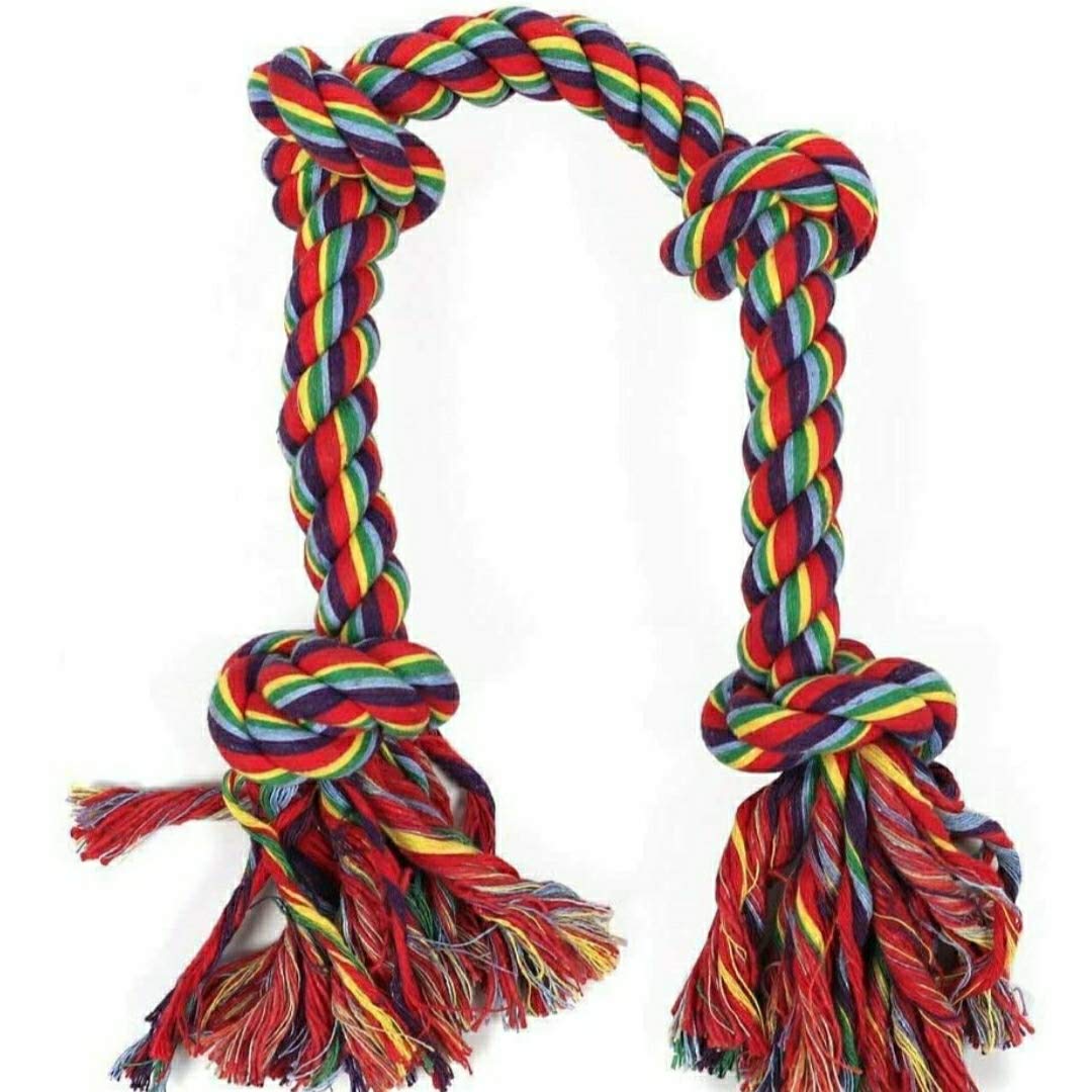 MS Pet House 4 Knots Cotton Rope Dog Chew Toy for Medium to Large Dogs 22 Inch Long - Extra Durable Indestructible Dog Toy for Aggressive Chewers and Medium to Heavy Dog Breeds Multi Color (B08DZV7Z4T) Amazon Price History, Amazon Price Tracker
