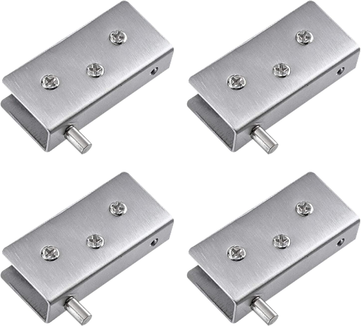 Nviusdsj 10 12Mm Hinges, 4Pcs Frameless Glass Door Pivot Hinges Clips For 10-12Mm Free-Swinging(10 12Mm)