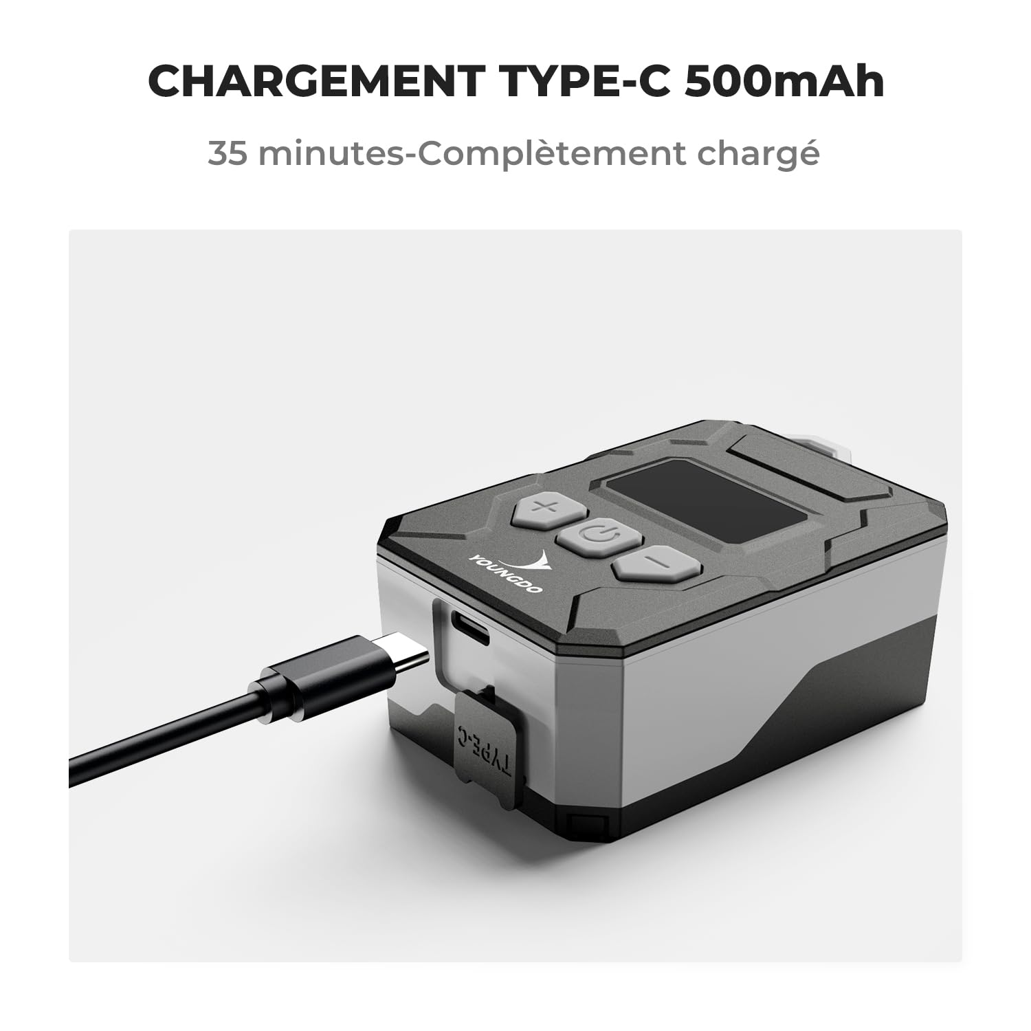 Mini Pompe à vélo électrique, YOUNGDO Pompe à vélo Portable | 150PSI, 500mAh, Rechargeable sans Fil, Auto-Stop, valves Presta/Schrader, pour VTT, Vélos de Ville, Vélos de Route,E-Bike