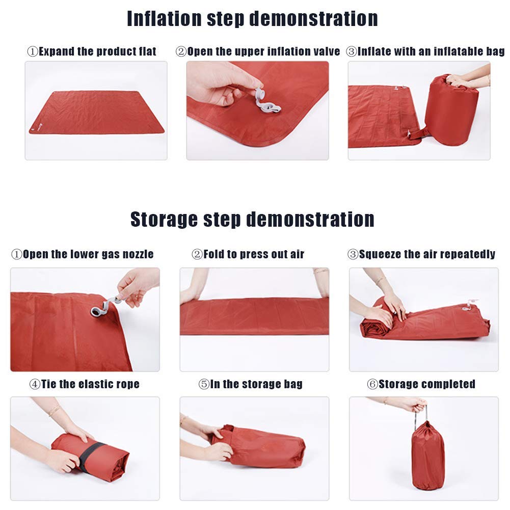 Colchoneta Liviana, Almohadilla Impermeable Doble Para Acampar Al Aire Libre, Cojín Aire Portátil Para Tienda Con Almohada, Bolsa Inflable Multifunción Para Inflar/Guardar Ropa/Recoger Agua