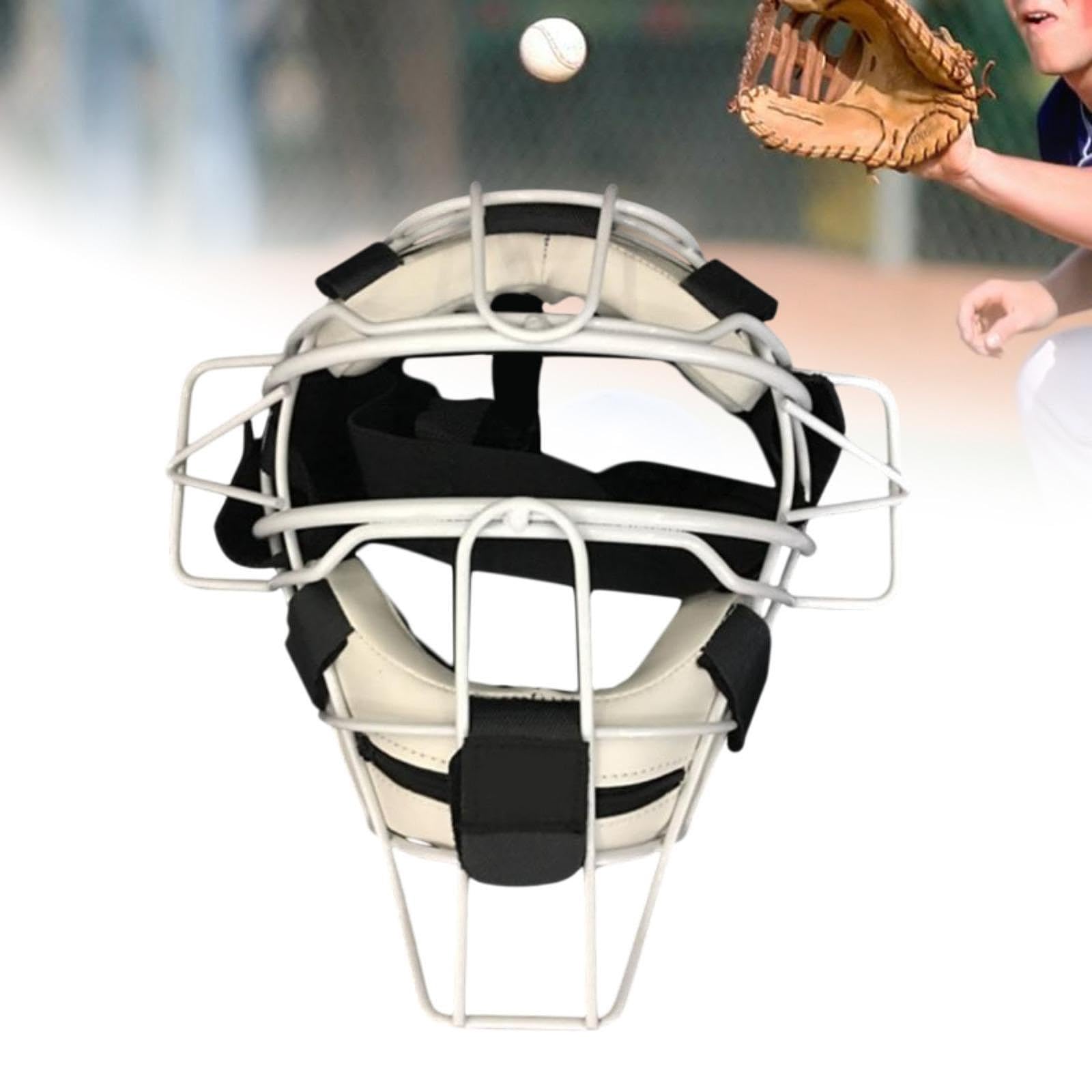 rockible Casco de Receptor de Béisbol con Mascarilla, Protector Facial Resistente, Ligero, Suave, Acolchado, Transpirable, para Exteriores