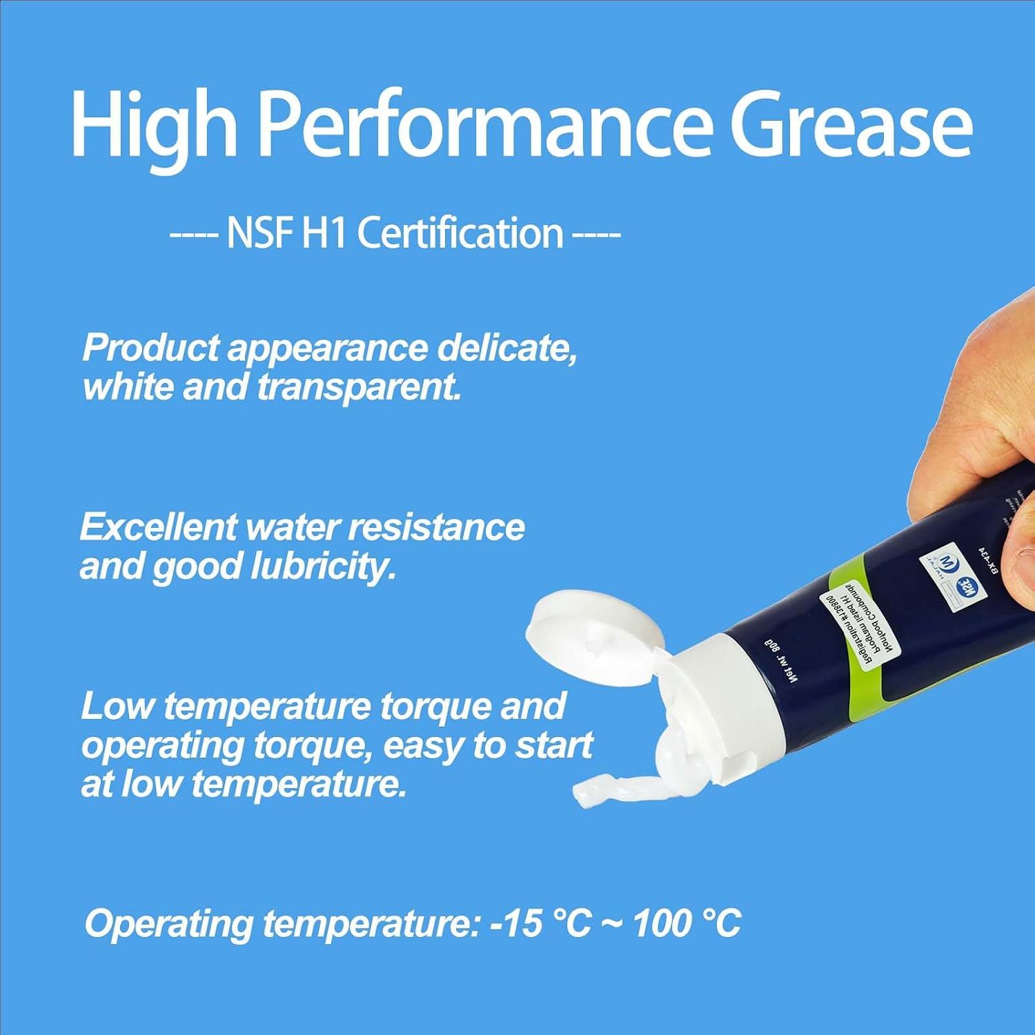 BX Food Grade Grease 2.8 oz 1 Pack – Water-Resistant Lubricant for Food Machinery, Ice Cream Makers, Kitchen Appliances, Plumbing Valves & O-Rings (-15°C to 100°C)