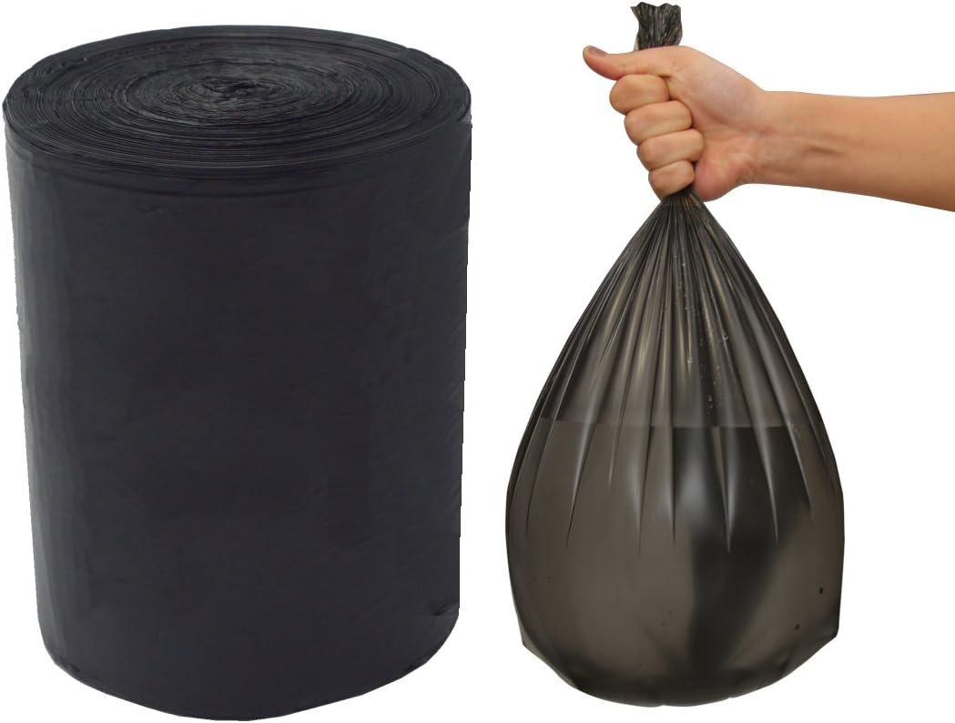 Feisco Small Bin Bag,5 Liters Extra Strong Black Trash bag Garbage Bag Bin Liner,150 Counts for Home,Office,Car (5 Liters)