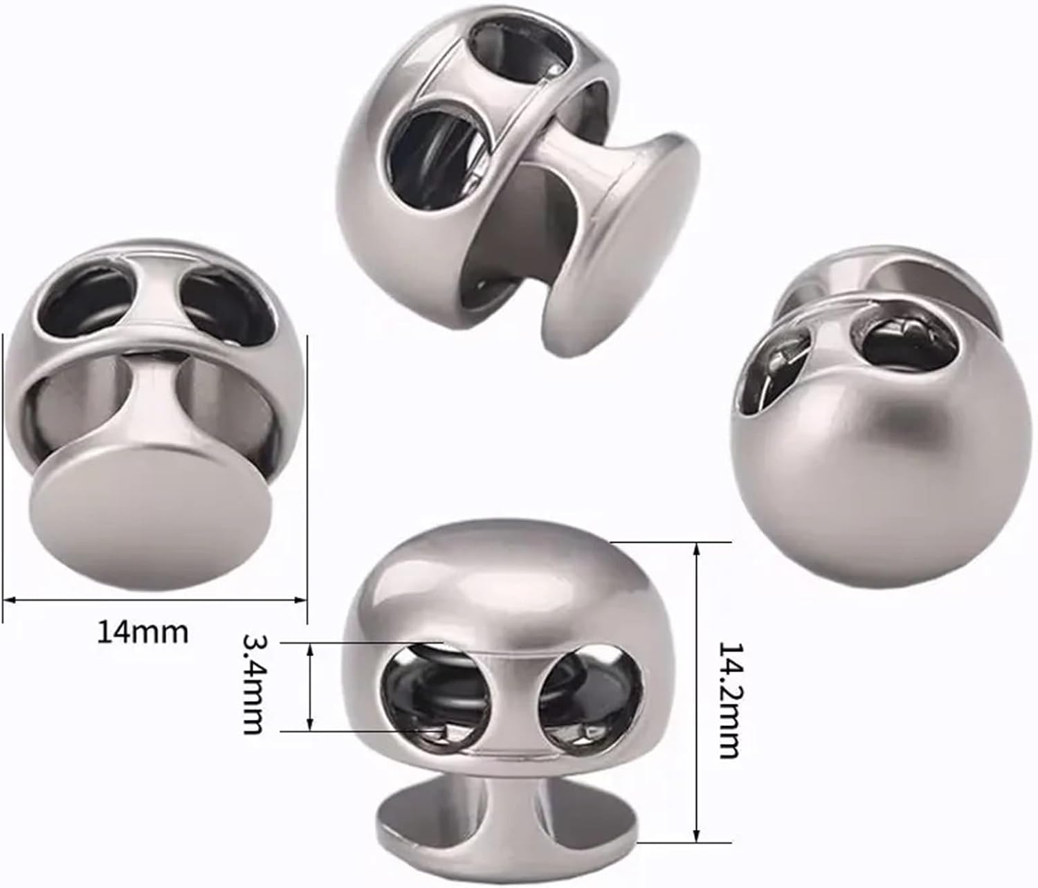 Cord Locks 100PCS Metal Stopper Cord Lock Tighten Spring End Buckles