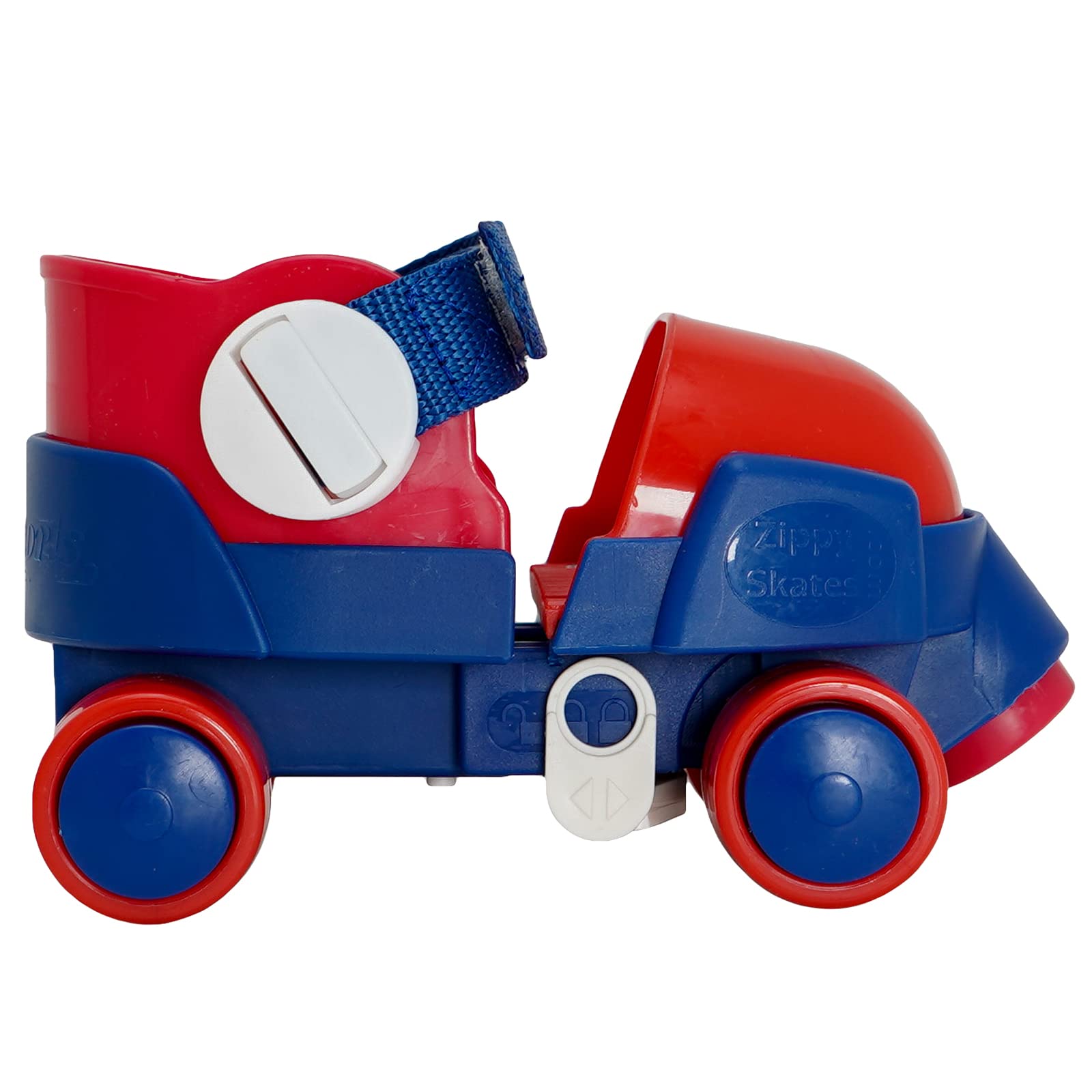 RC SPORTS Zippy Adjustable Toddler and Children’s Starter Roller Skates | Safe and Comfortable | Sizes Adjust J7 to Youth 1 | Red, Blue, and White Skates