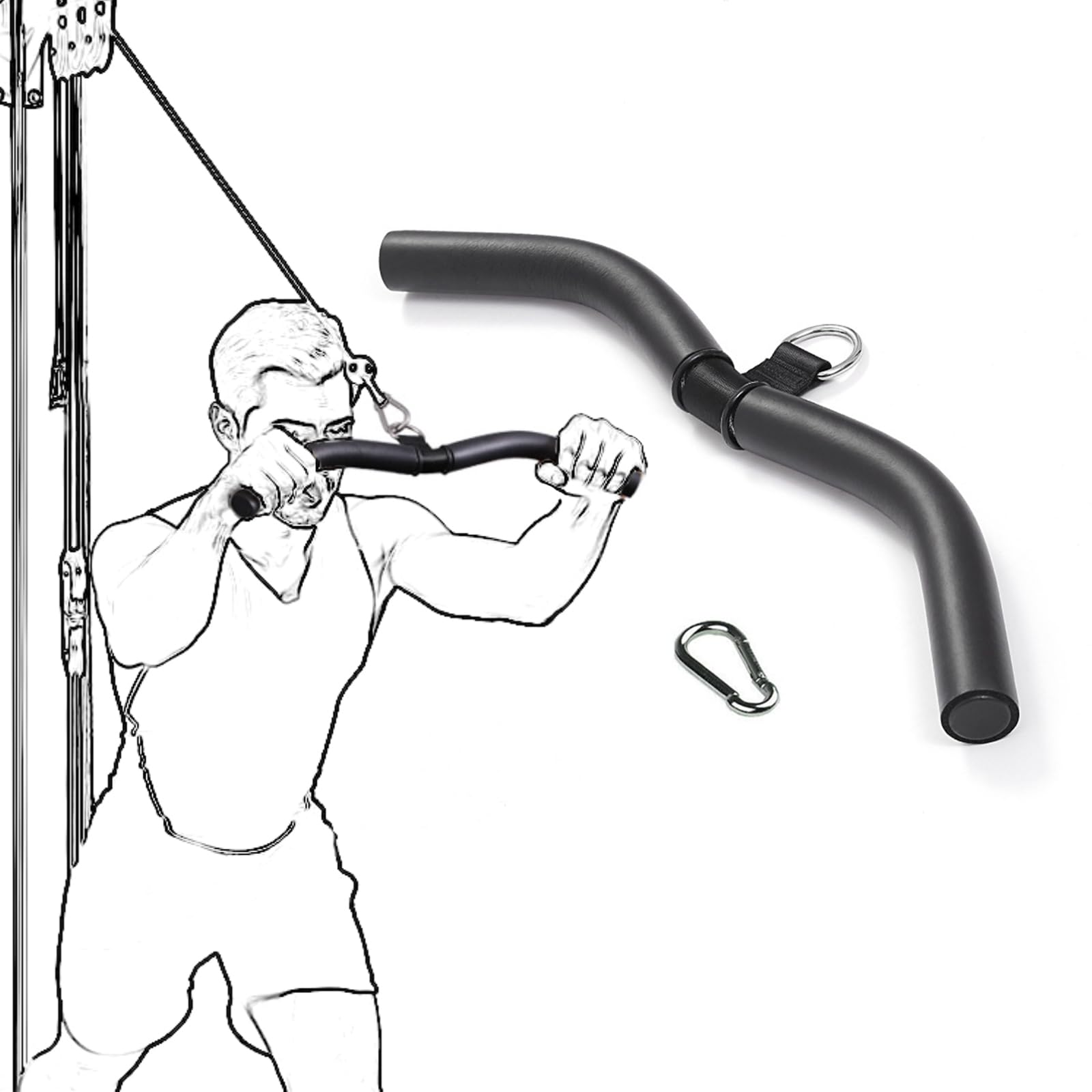 Fitness Krafttraining Stange Gym Bizeps Griff Bar Lat Pull Gerade Kabel 40CM Curl Pulldown Stange Bodybuilding Trizeps Trainingshilfen