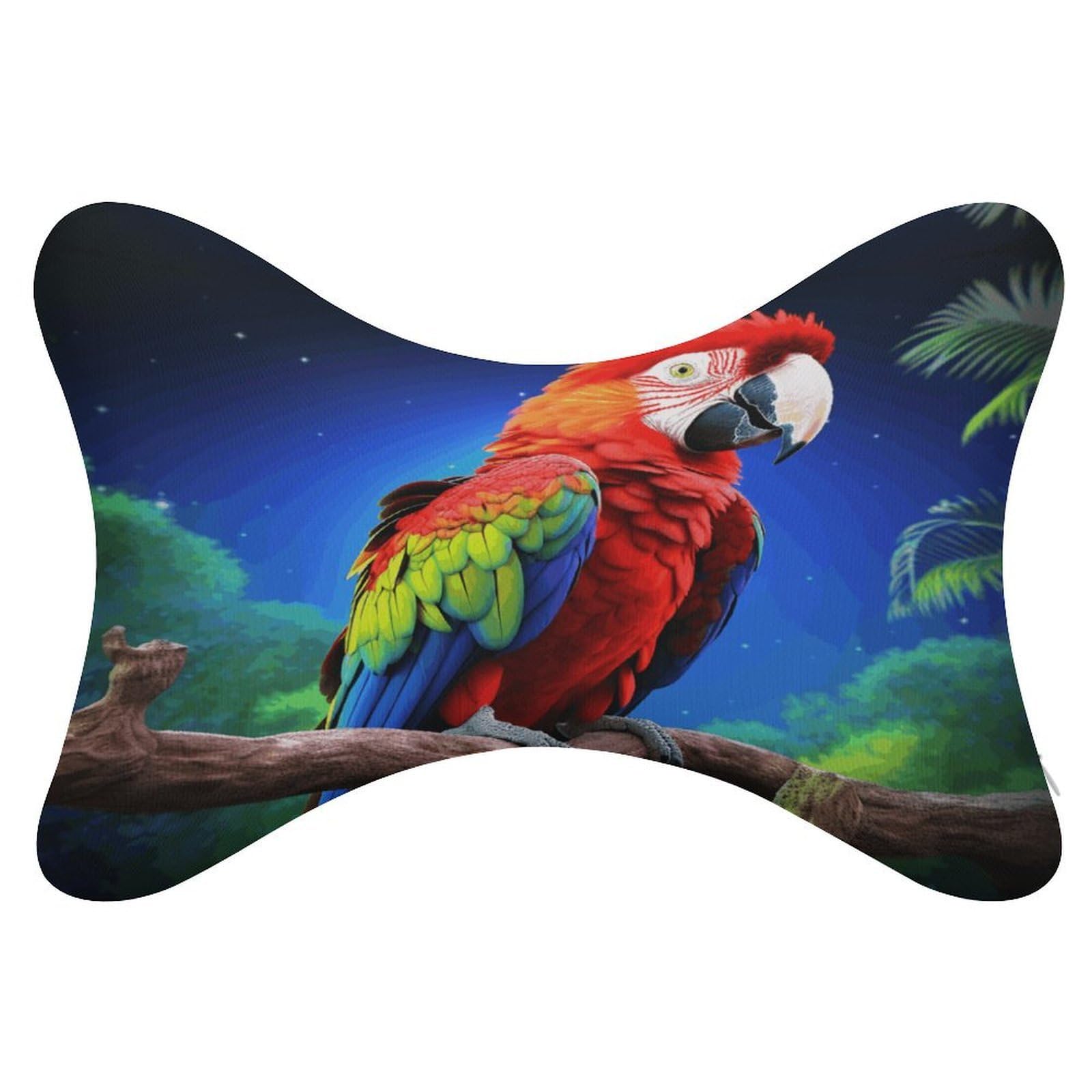 JTREHY 2 Pack Parrot Car Headrest Pillow Memory Foam Car Neck Pillows Soft Comfortable Vehicle Neck Pillows Non-Slip Headrest Cushion Universal Car Pillow for Neck Pain Relief