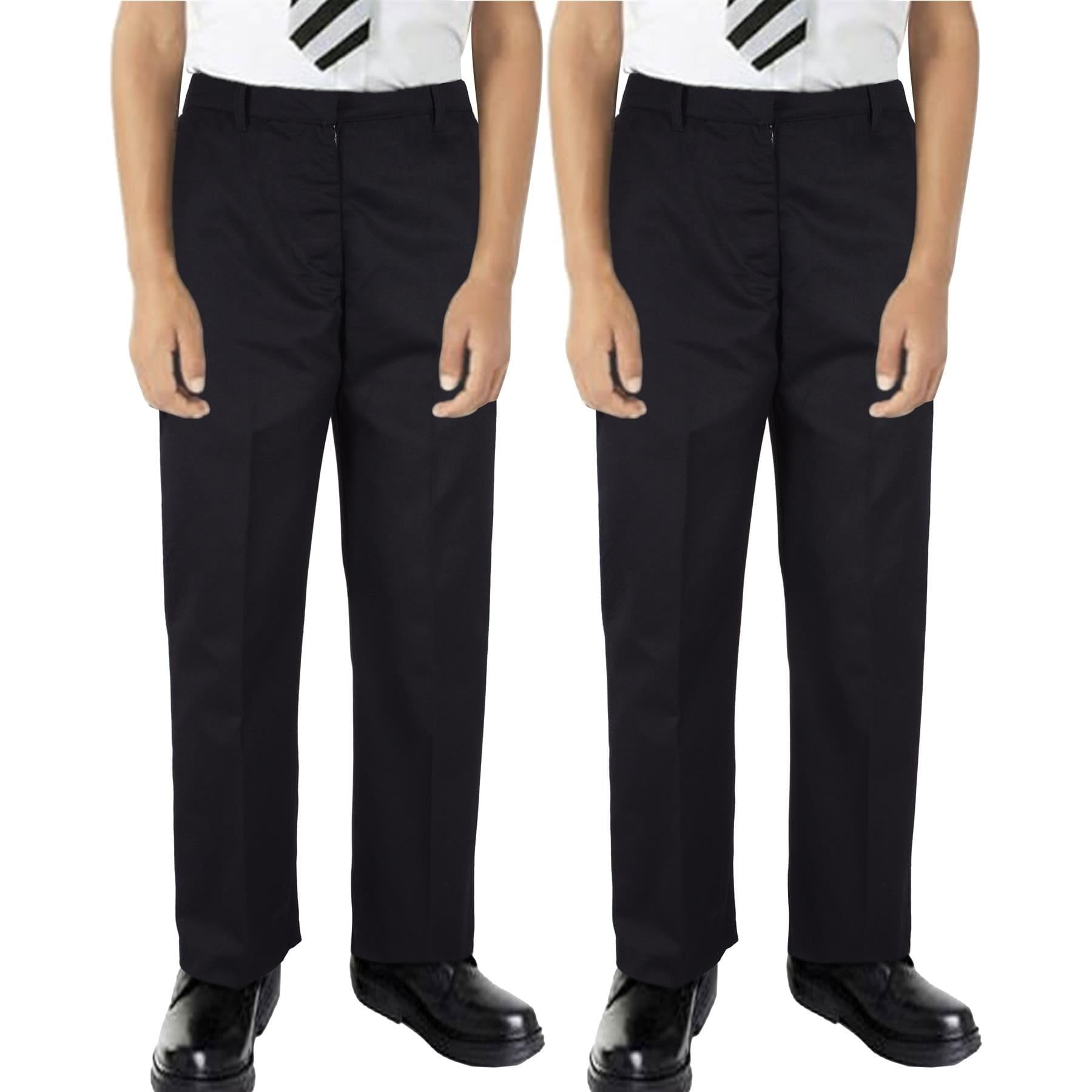 A2Z 4 Kids Muchachos Plain Jet Negro Escuela Uniforme Pantalones Jalar Arriba Regular Adaptar Elasticado Talle Escuela Pantalón