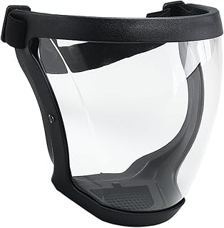 Máscara de rosto completa - máscara facial transparente reutilizável, com faixa ajustável, proteção facial de segurança,...