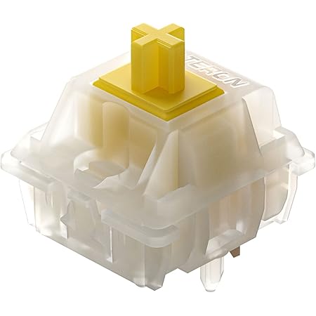 GATERON Milky Yellow Pro Switches Pre-lubed 5 Pin Linear Keyboard Switches for MX Mechanical Keyboard (70 Pcs, Yellow)