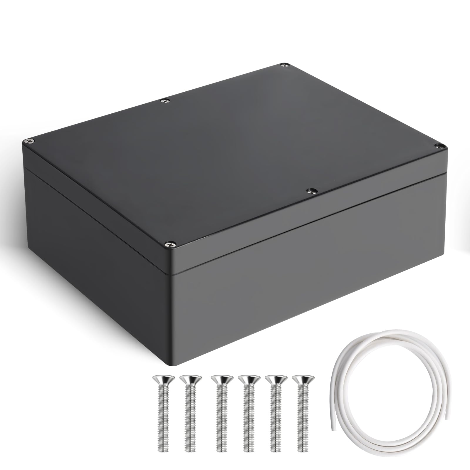 Project Box Therlan IP65 Waterproof Electronics Box DIY ABS Junction Box Universal Plastic Project Enclosure For Indoor Outdoor (Black