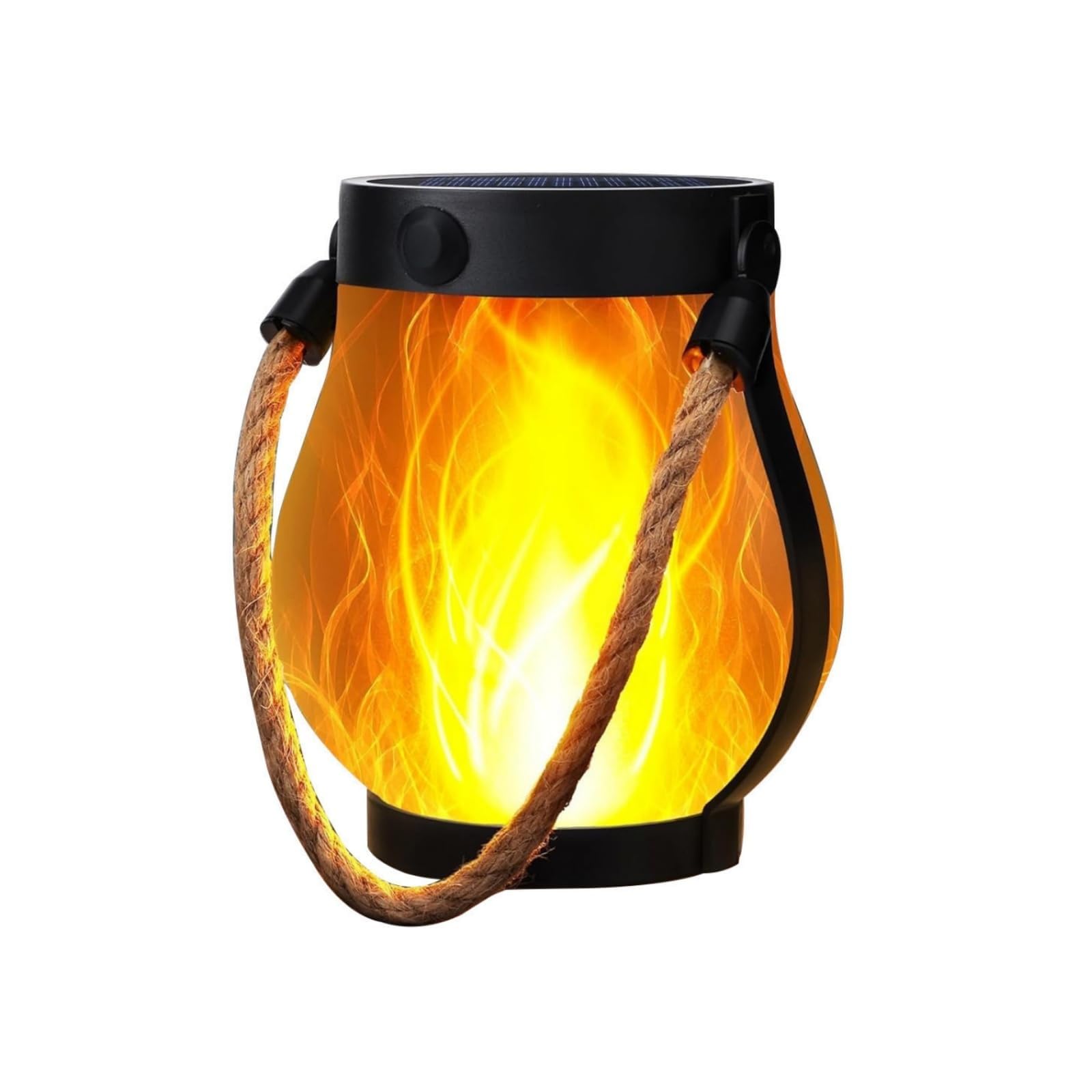 Llamaviva Farol Con Efecto De Fuego Realista - Carga Solar & USB-C, 2 Modos de Iluminación, Encendido Automático