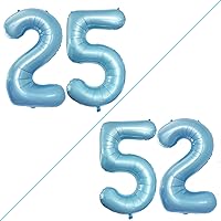 Vista 203 de GOER Globos con el número 80 para decoraciones de fiesta de cumpleaños número 80, globos de helio de aluminio jumbo de 42 pulgadas para 80 Oro rosa