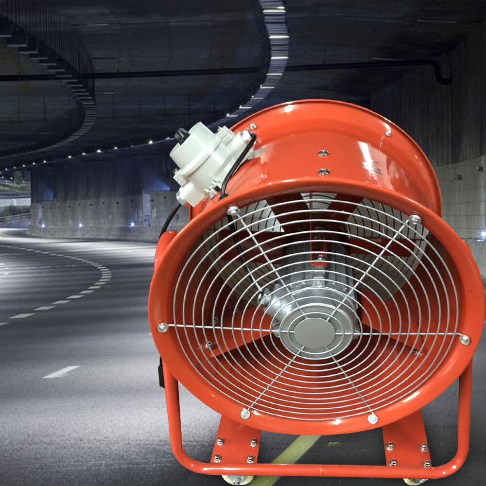 Bauventilator, 18 Zoll Baugebläse 1100W 150m³/min Baulüfter Gebläse 2800r/min, Axiallüfter Axialgebläse 73dB Bautrockner für Fabriken Lager Küchen Büros