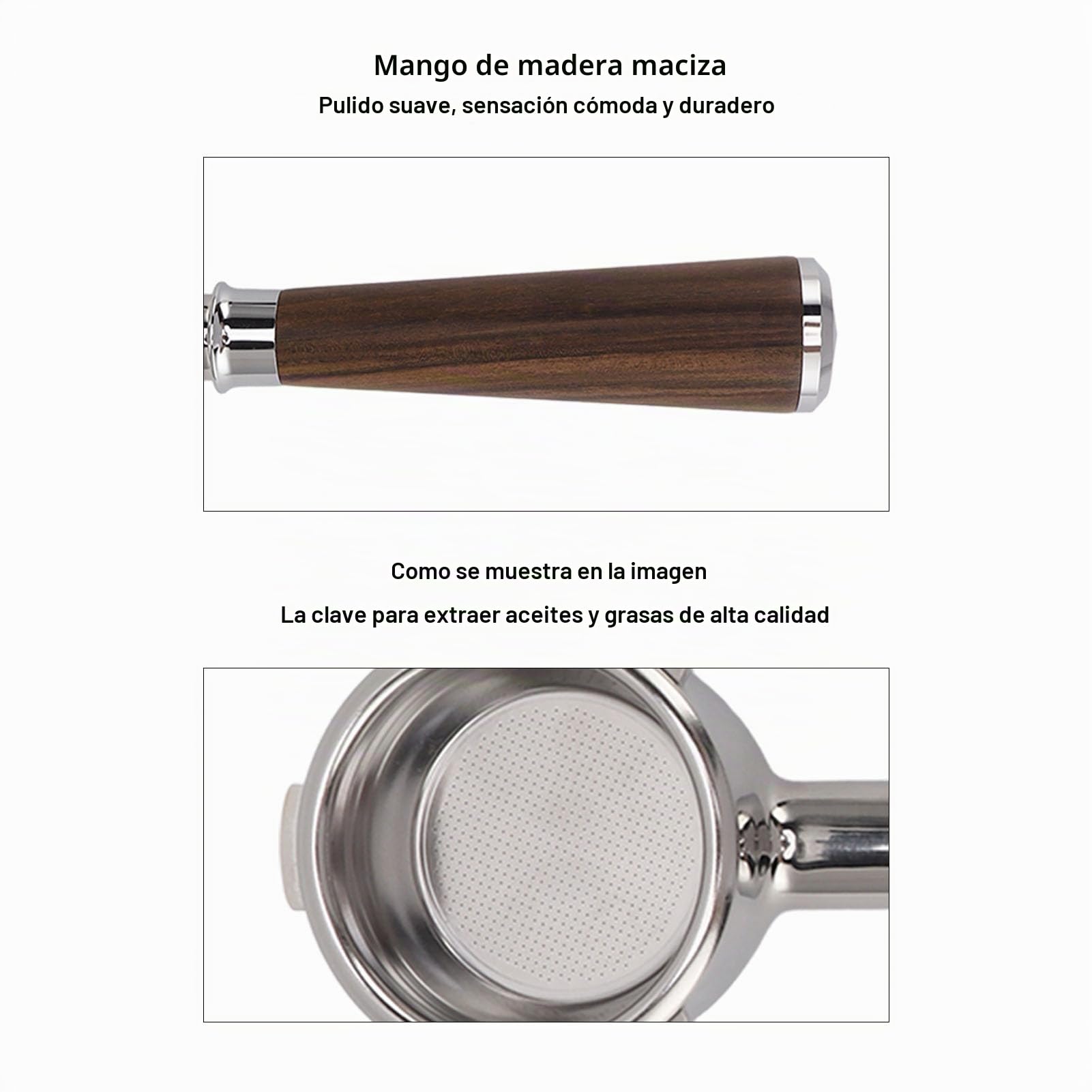 Portafiltro de café de 58mm, Siente Italia en Cada Taza, Máquina sin Fondo, Piezas de Repuesto para con de 58mm (Escriba una rama de ácido negro)