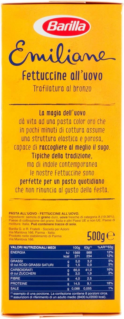 Italian Gourmet Le Emiliane Fettuccine pâtes aux œufs 12 x 500g