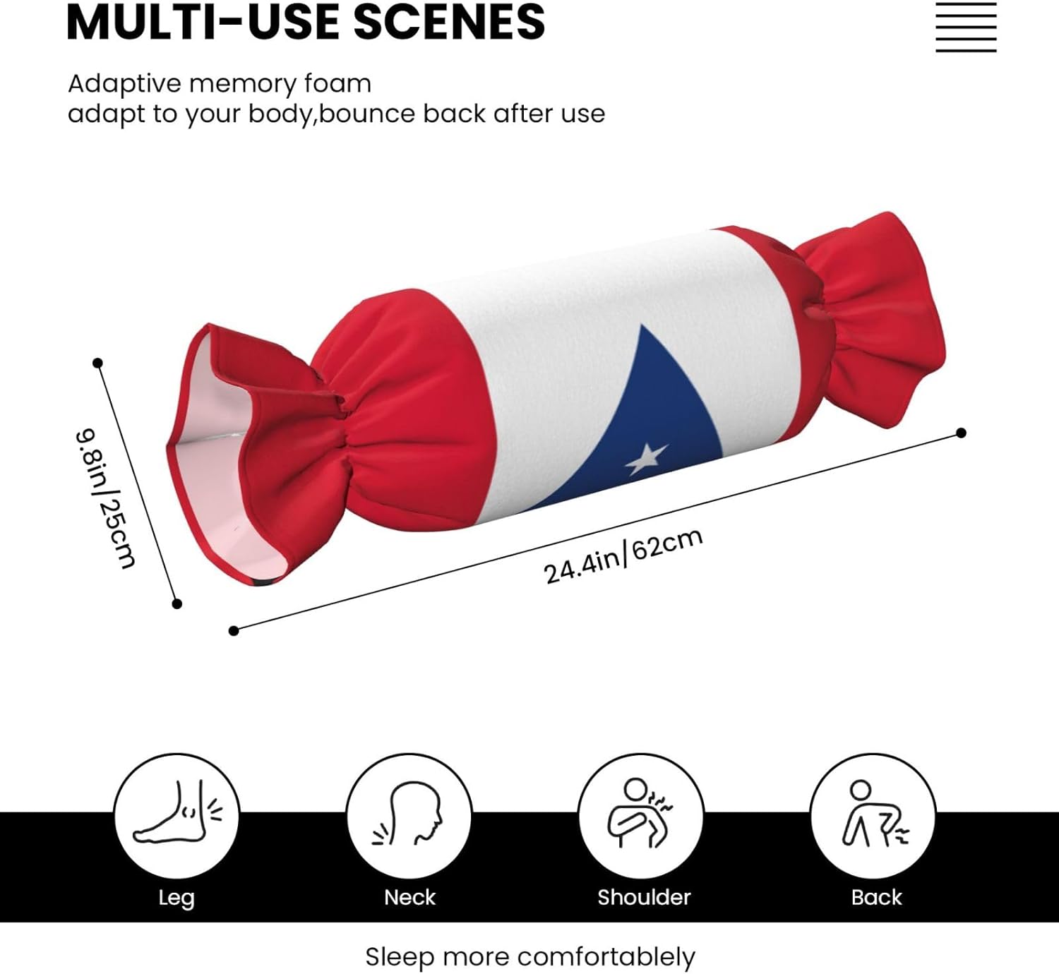 Ohio State Flag Print Candy Cylindrical Comfortable Pillow Throw Pillows Home Decor Easy Maintenance