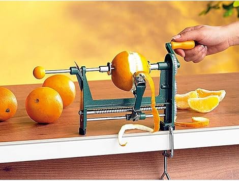 Orange Peeler Hand-cranked Apple Mango Kiwi Peeling Machine Peeling Household Kitchen Stainless Steel Gadgets Cyan 250110.6170mm