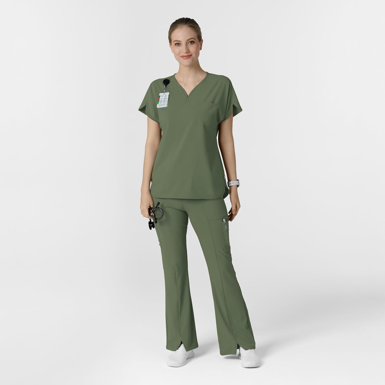 Wink Renew Women's Dolman Scrub Top, Olive, L