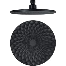 Round Rain Shower head 9inch, High Pressure Showerhead, Swivel Shower Heads, Silicone Nozzle, High Flow Waterfall Shower Head, Modern Shower Spray,Black