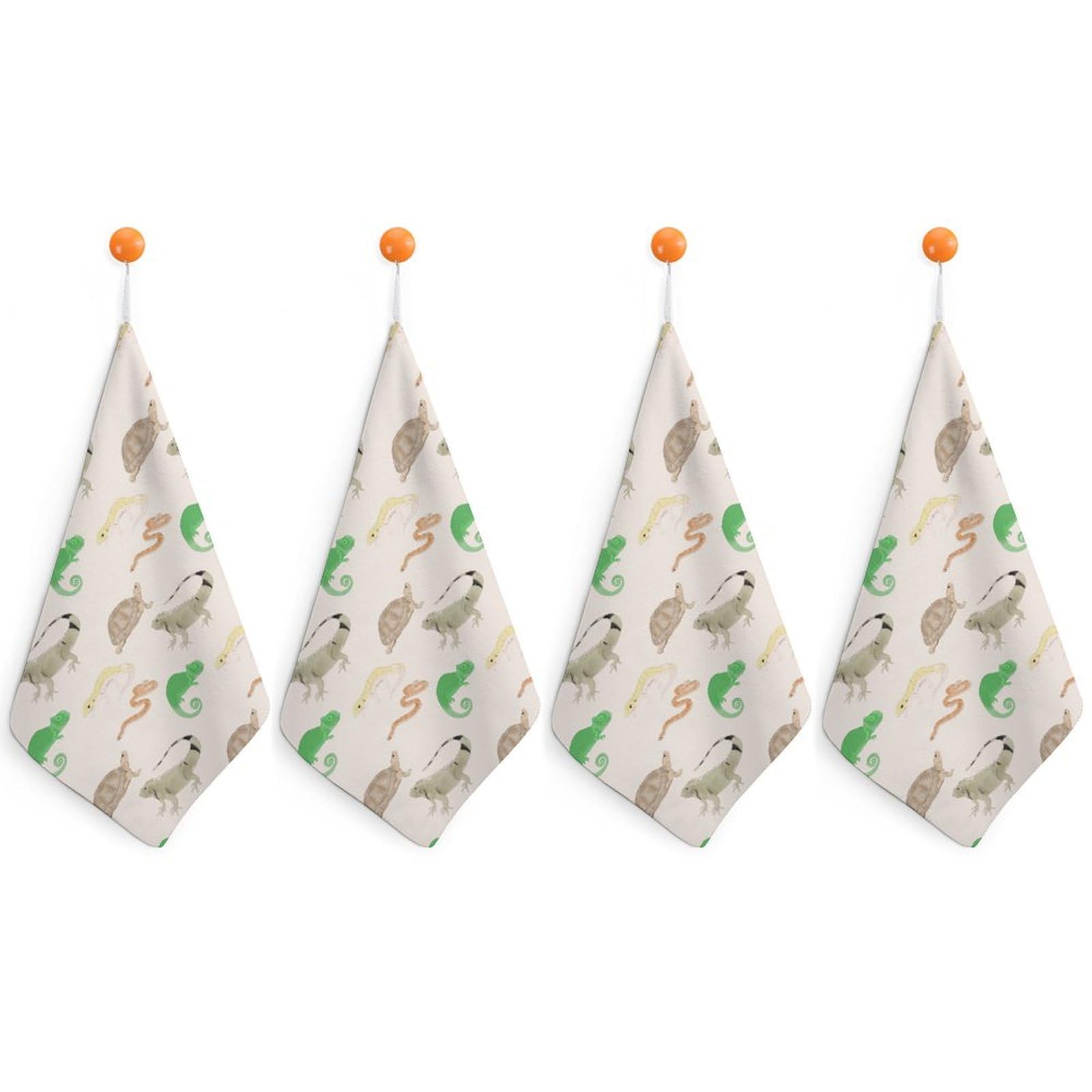 TXFBTRFSA Lizard Turtle Leopard Gecko Reptile Hand Towels with Hanging Loop Kitchen Towel Handkerchiefs Cleaning Cloths