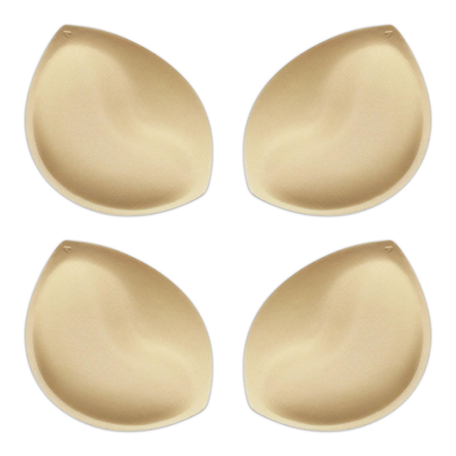 4 Paar Knödelform BH-Einsätze, Dicke Push up Pads, Abnehmbare Ersatzschwamm, Dünne Oberseite&Dicker Boden BH Cups Zum Einnähen, Bikini Einlagen Für Frauen Und Mädchen(Hautfarbe)