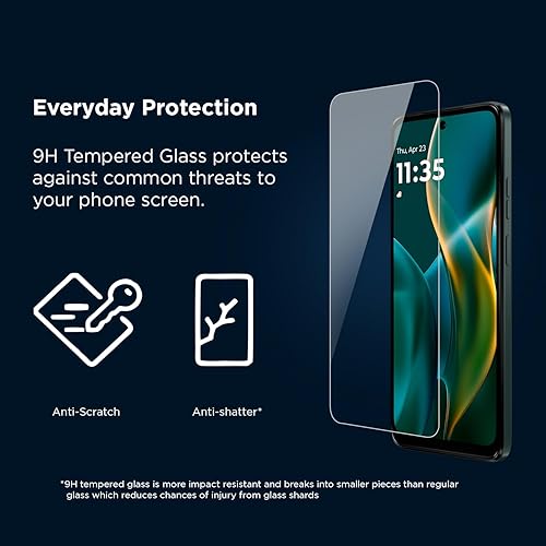 Miniatura 10 de Motorola Protector de pantalla para Moto G Power (versión 2021), resistente vidrio templado 9H, antihuellas dactilares, antiarañazos, antimanchas