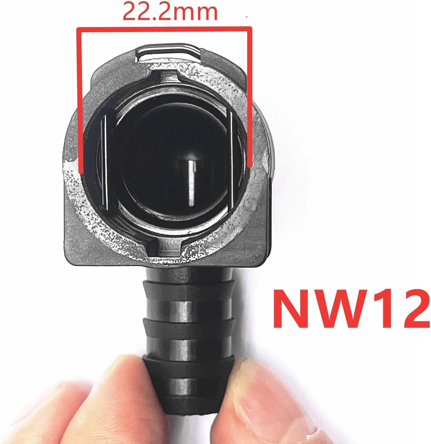 90 Degree NW12 Coolant Hose Connector, Barbed Quick Connect Fitting, Replacement for BMW, X3, X5, X1, 3 Series, 5 Series, X7, Mercedes-Benz, Audi, VW, B38 B48 B58 Engine, Radiator Water Pipe Elbow