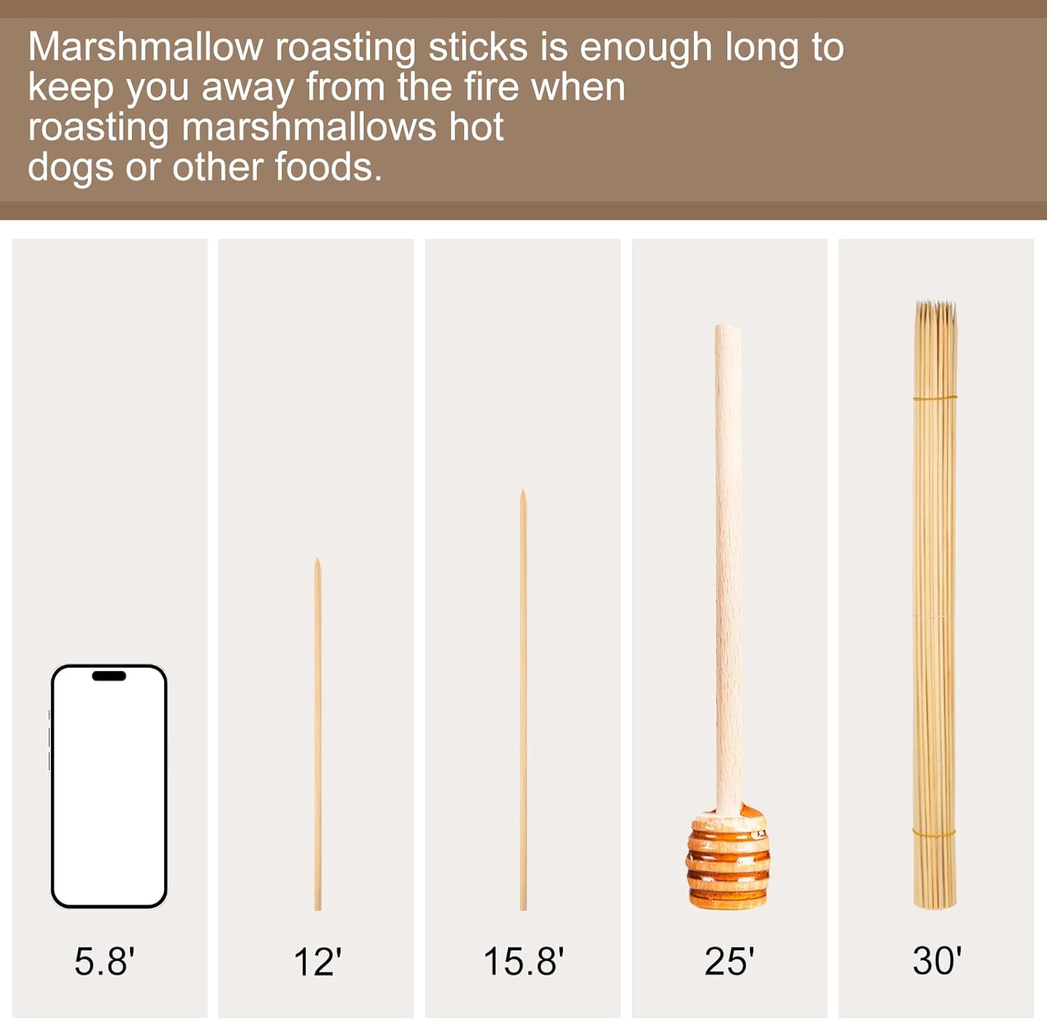 70 bastoncini per marshmallow, 76 cm, bastoncini per marshmallow per braciere | Segnalibro in legno da uomo, idea regalo per uomini, lettori e bambini