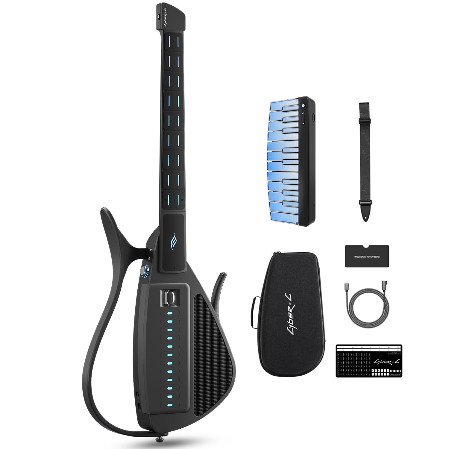 Enya CYBER-G Chitarra Smart & Modulo Tastiera(Nero)
