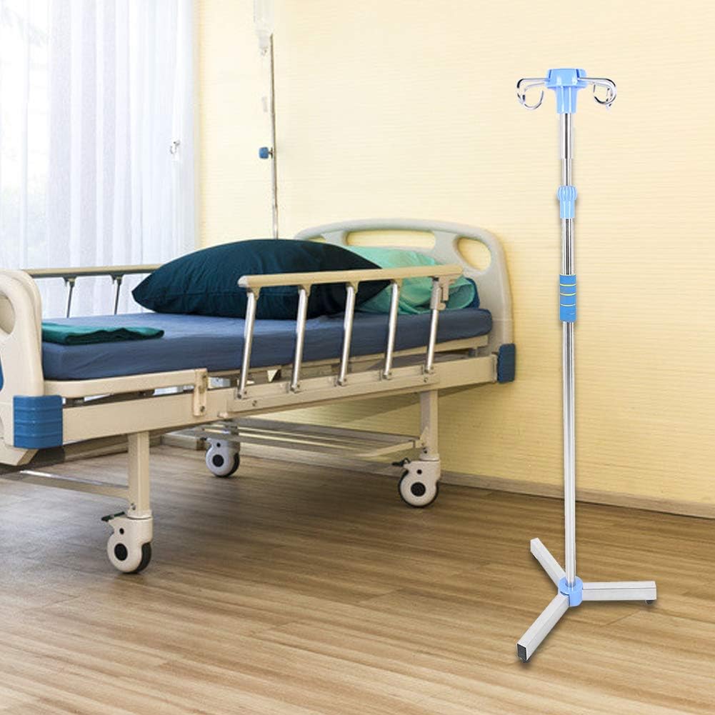IV Pole, Portable IV Stand, Height Adjustable Stainless Steel Infusion Stand with 4 Hooks : Industrial & Scientific