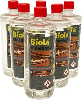 BIOETHANOL SUPERIOR 'BIOLA' FUEL 6 Liters FREE NEXT DAY DELIVERY (Mon - Fri) UK and IRELAND. For use in fires and stoves. Premium Grade Bioethanol Fuel