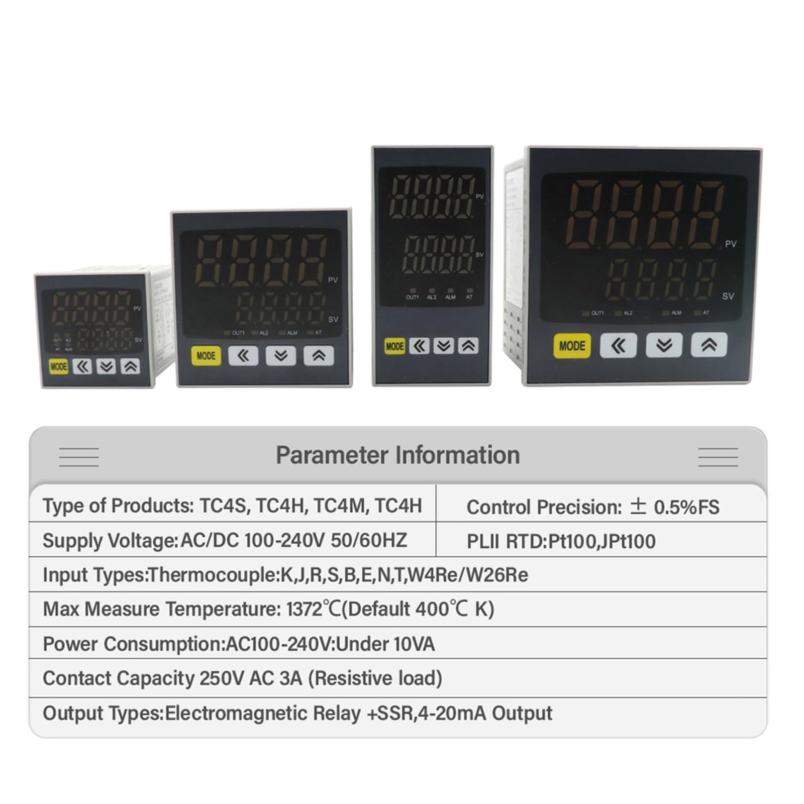 Inteligentny cyfrowy termostat PID regulator temperatury z wyjściem przekaźnika SSR, uniwersalne wejście, regulator temperatury ogrzewania i chłodzenia, regulator 110 V do 220 V AC (TC4M
