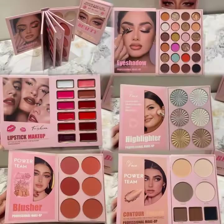 Multipurpose 5 in 1 makeup book Eyeshadow & FACE & LIPS MULTI - COLOR MAKEUP PALETTE All in one makeup book palette (Beauty eyes all in one)