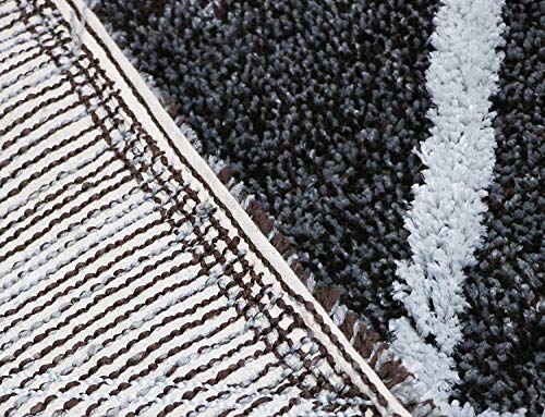 Image of THE HOME TALK Modern Polyester Area Rugs | Carpets for Living Room, Kitchen, Kid's Room, Bedroom | Microfiber Polyester Rugs | Shaggy Floor Carpet | Anti Skid Store (Brown & Grey, 50 x 150 cm)