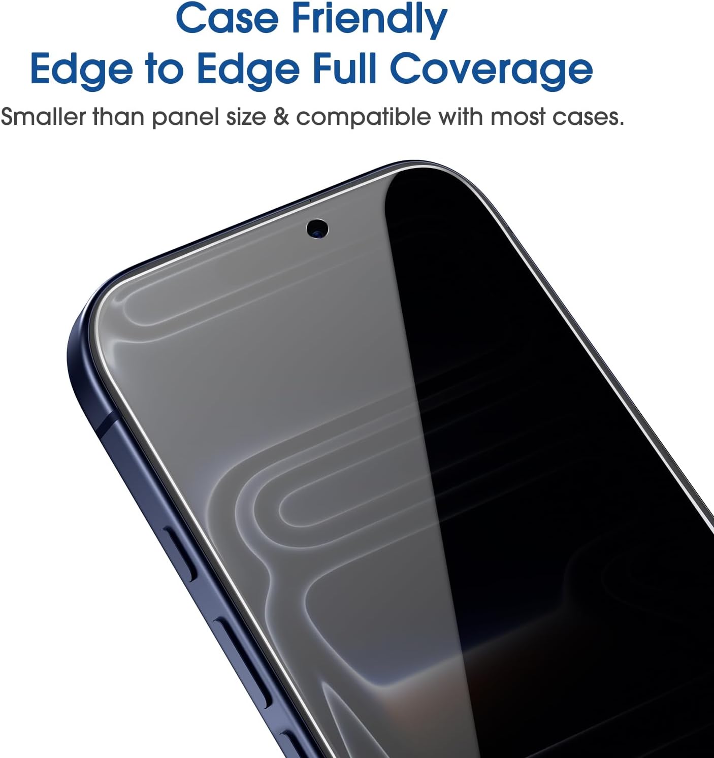 Hands using a dust removal cover on an iPhone screen.