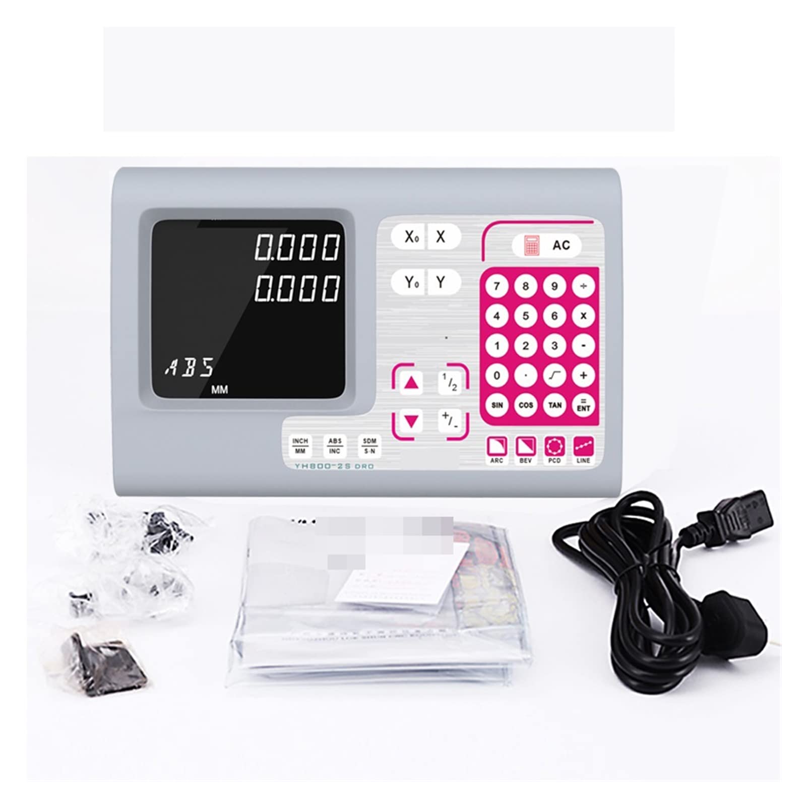 Linear Encoder, 2 Axis Big Digital Readout DRO Set Kit and 2 PCS 5U Linear Glass Scale Linear Optical Ruler for Mill Lathe Machin(One Piece DRO)