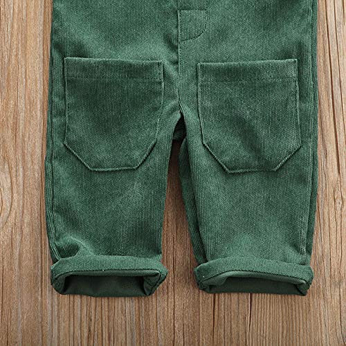 Baby Boy Girl Corduroy Overalls Solid Suspender Bib Pants One-Piece Strap Jumpsuit Pocket Fall Winter Outfit4